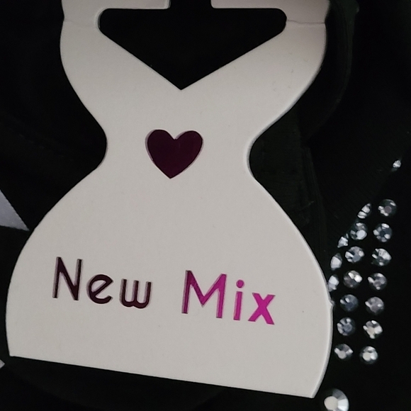 New Mix Studded Embellished Black Tank Top Stretchy - Picture 10 of 11